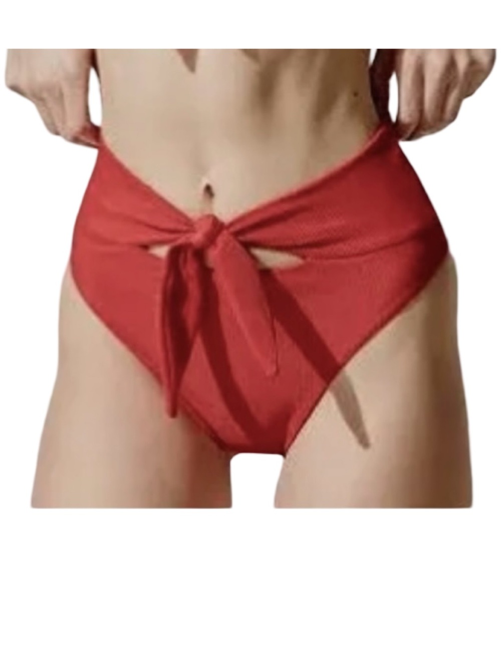 Beach Riot Dallas Terracott High-Waist Tie Front Bikini Bottom M NWT